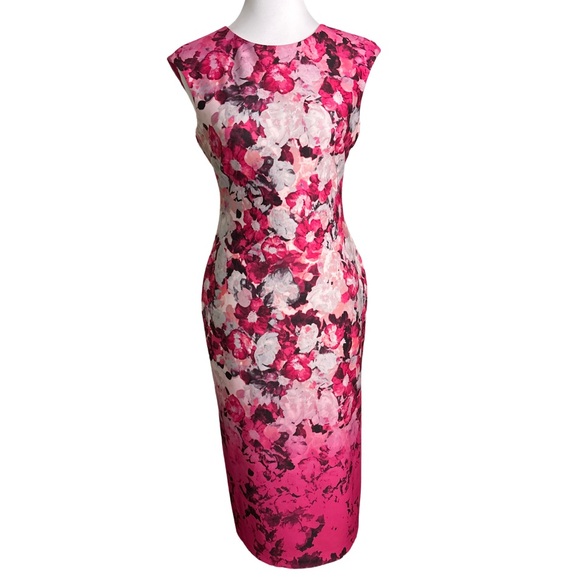 VINCE CAMUTO FLORAL BODYCON DRESS - Picture 1 of 5